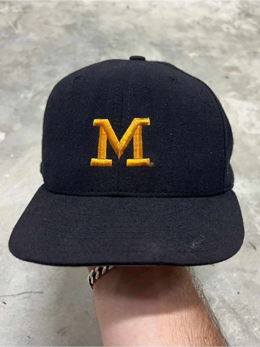 Vintage Michigan Wolverines Hat Size 7 1/4 Profile Wool Ball Cap New Era